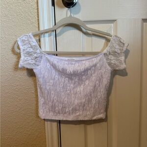 White Off the shoulder crop top